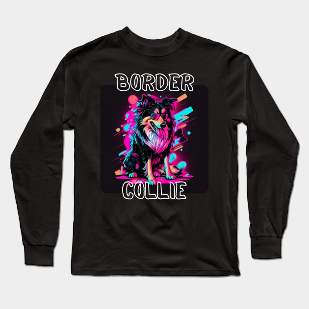 Graffiti Style - Cool Border Collie 4 Long Sleeve T-Shirt by PD-Store